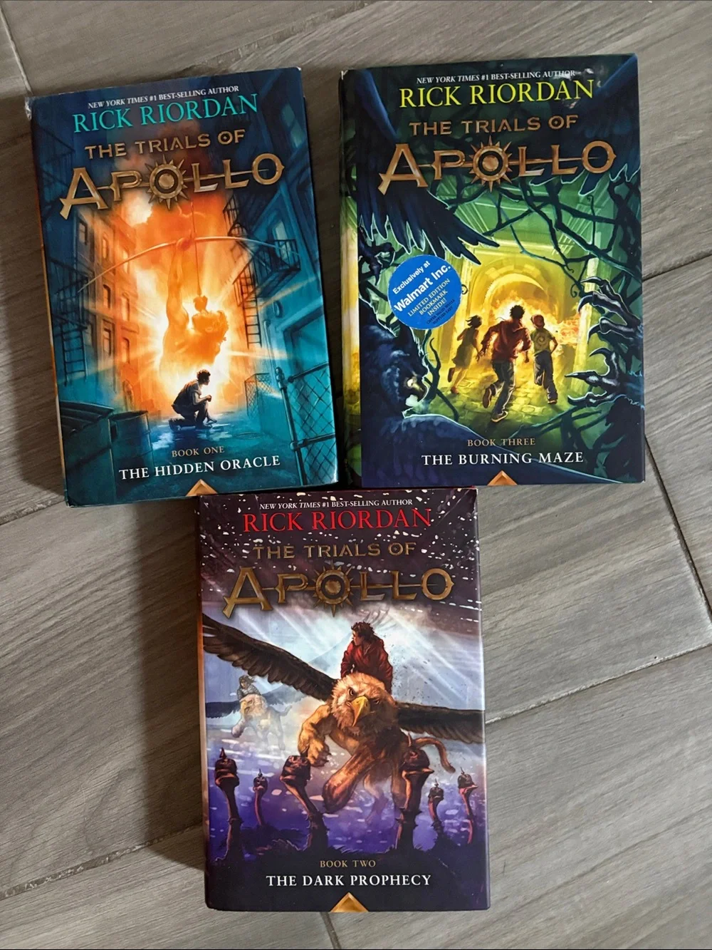 Disney Rick Riordan The Trials of Apollo Book Set - Blue/Green/Purple Covers